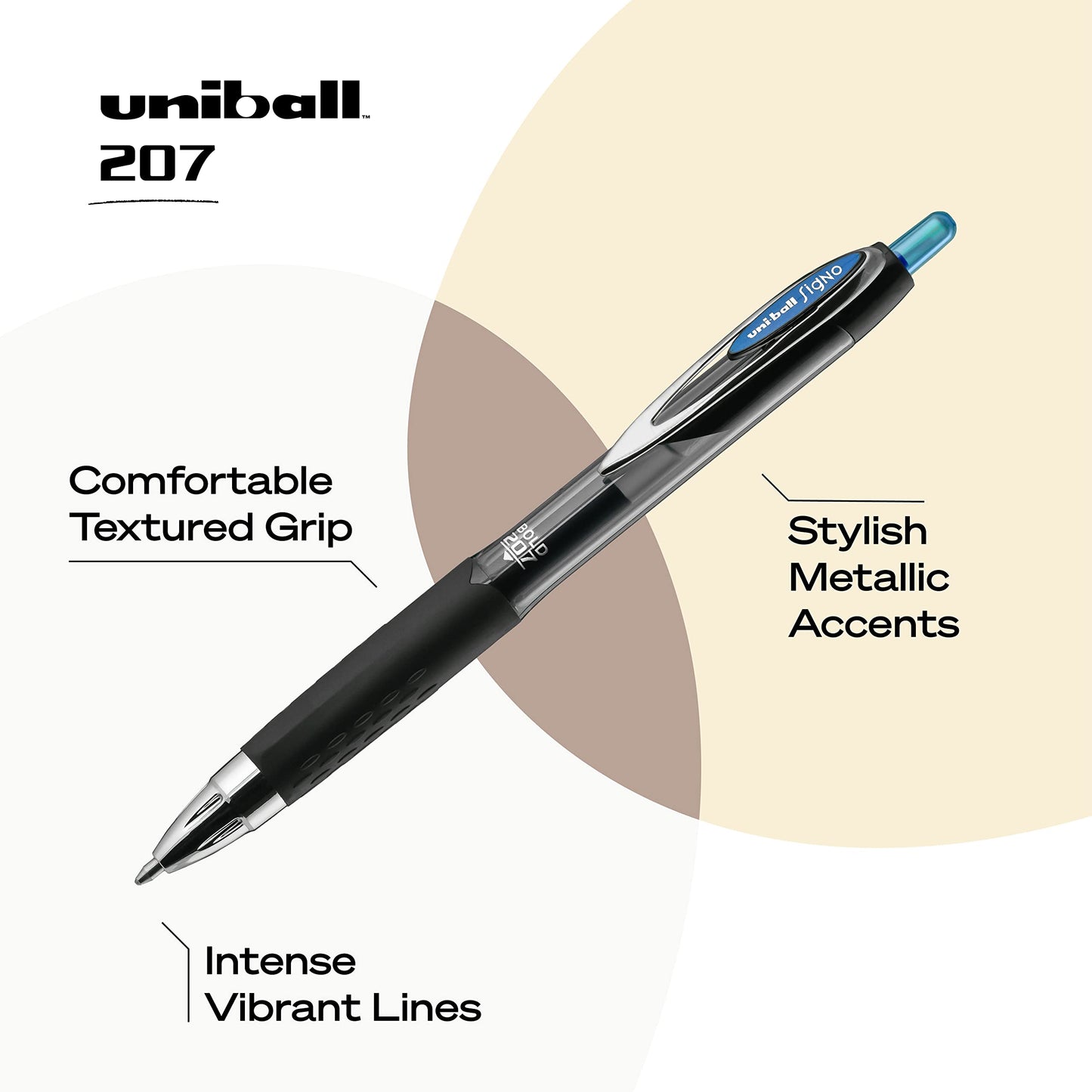 Uniball Signo 207 Gel Pen 12 Pack, 0.5mm Micro Black Pens, Gel Ink Pens | Office Supplies Sold by Uniball are Pens, Ballpoint Pen, Colored Pens, Gel Pens, Fine Point, Smooth Writing Pens