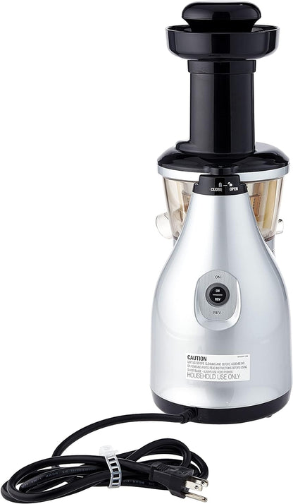 Omega Vertical Low Speed Juicer, 150-Watt, Silver