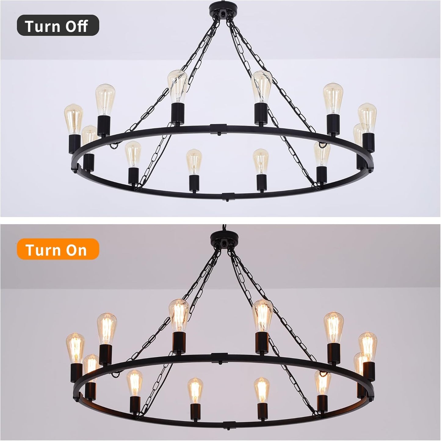 Oninio Modern Wooden Beads Dandelion Chandelier, Firework Pendant Lighting, 8-Lights Sputnik Ceiling Hanging Light Fixture for Living Room Dining Room Bedroom Kitchen Foyer(G9 Base,Bulb NOT included）