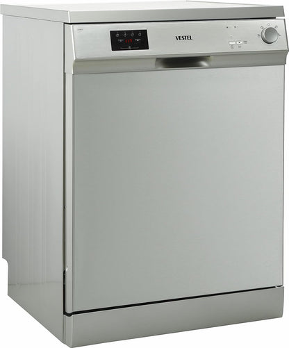 Vestel Freestanding Dishwasher 12 Place Settings 4 Programs Silver Model D141X -2 Years Full Warranty.