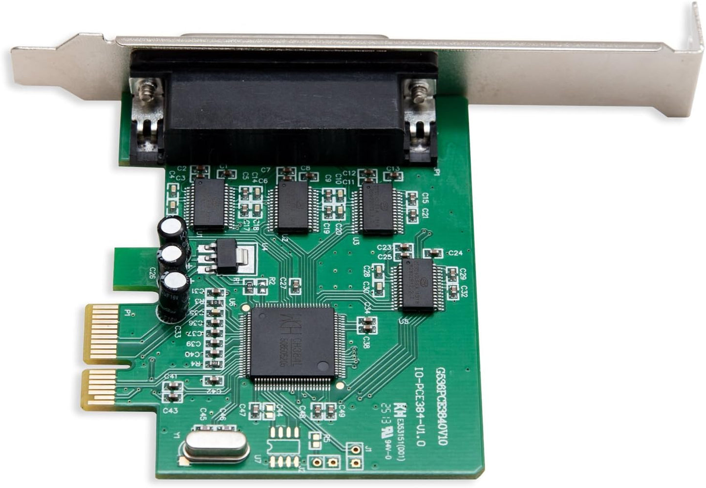 I/O Crest 2 Port Serial COM DB9 RS-232 and 1 Port DB25 Printer Lpt1 Port PCI-E 1.0 X1 Card WCH382 Chipset