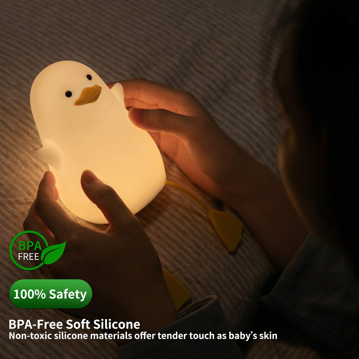 YuanDian Cute Duck Night Light, Gifts for Women Teen Girls Baby,Night Lights for Kids Bedroom Kawaii Room Decor, Cute Christmas Seagull Silicone Nightlights for Children Toddler.