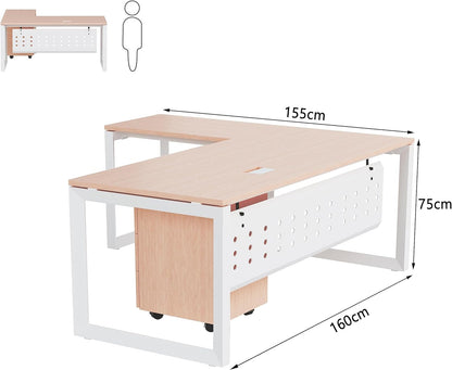 Mahmayi Vorm 136-18 White Modern Workstation Material-Melamine on MDF