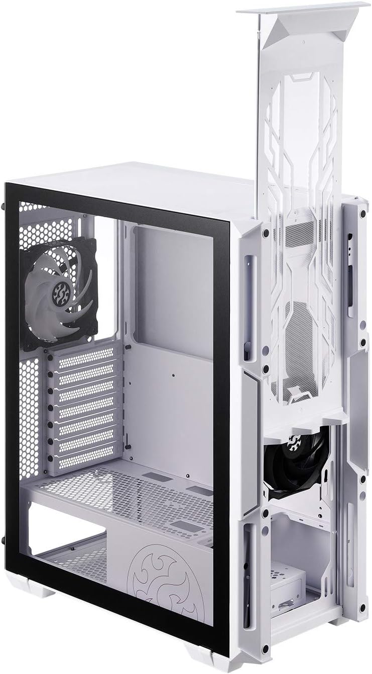 ADATA XPG STARKER Mid Tower PC Chassis, ATX/Micro ATX, Mini ITX, Compact Size, Tempered Glass Side Panel, I/O USB 3.0 Port, White, STARKER-WHCWW, XPG STARKER (WHITE), One size