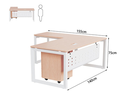 Mahmayi Vorm 136-18 White Modern Workstation Material-Melamine on MDF