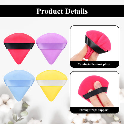 Maitys Powder Puff Face Triangle Makeup Puff for Loose Powder Soft Body Cosmetic Foundation Sponge Mineral Powder Wet Dry Makeup Tool (Black, White, Small) - 12 Count (Pack of 1)