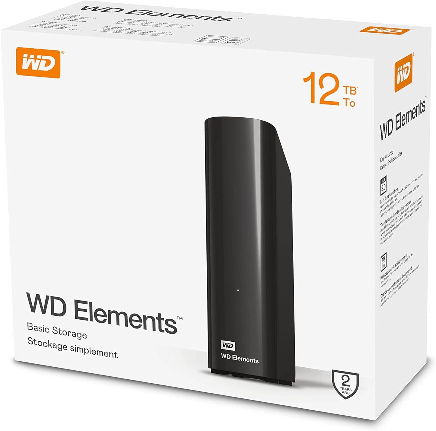 Western Digital WD 18TB Elements Desktop Hard Drive HDD, USB 3.0, Compatible with PC, Mac, PS4 & Xbox WDBWLG0180HBK EESN, Black