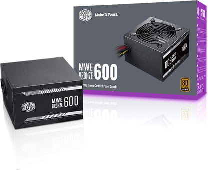 Cooler Master MWE Bronze 600 Watt 80 Plus Certified Power Supply, 3 Year Warranty - CaveHubs