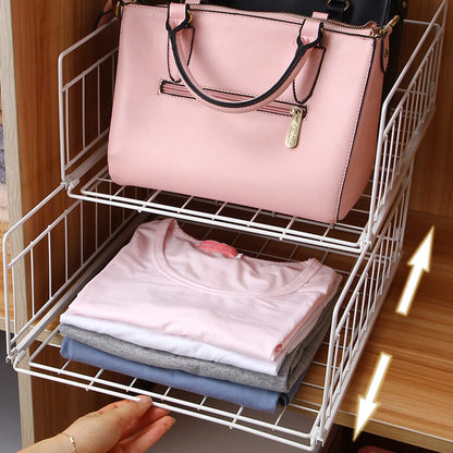 Occuwzz Stackable Closet Wardrobe Storage Box Organizer, Portable Wardrobe Storage Organizer Clothes Cabinet, Pull Out Like a Drawer, Suitable for Home, Bedroom, Kitchen (2 Tier)