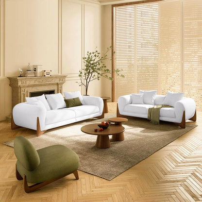 Uzman Home Tobago Fleece Fabric Overstuffed Multifunction Sofa, Wood Furniture for Home Livingroom, Bedroom, Office With Pillows (Beige, Single Seat 1.1m)