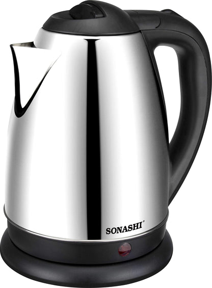 Sonashi 1.8 L Cordless Kettle SKT-1804 - Stainless Steel Kettle w/Spray Coating, 360-degree Swivel Base, Auto Shutdown, Power On/Off Indicator Light | Home Appliances