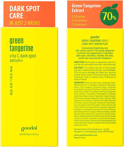 Goodal Green Tangerine Vitamin C Dark Spot Facial Serum+ for Sensitive Skin | Dark Spot Treatment, Anti-Aging, Acne Scars, Fine Lines, Hyperpigmentation, and Dark Circles (Kit)