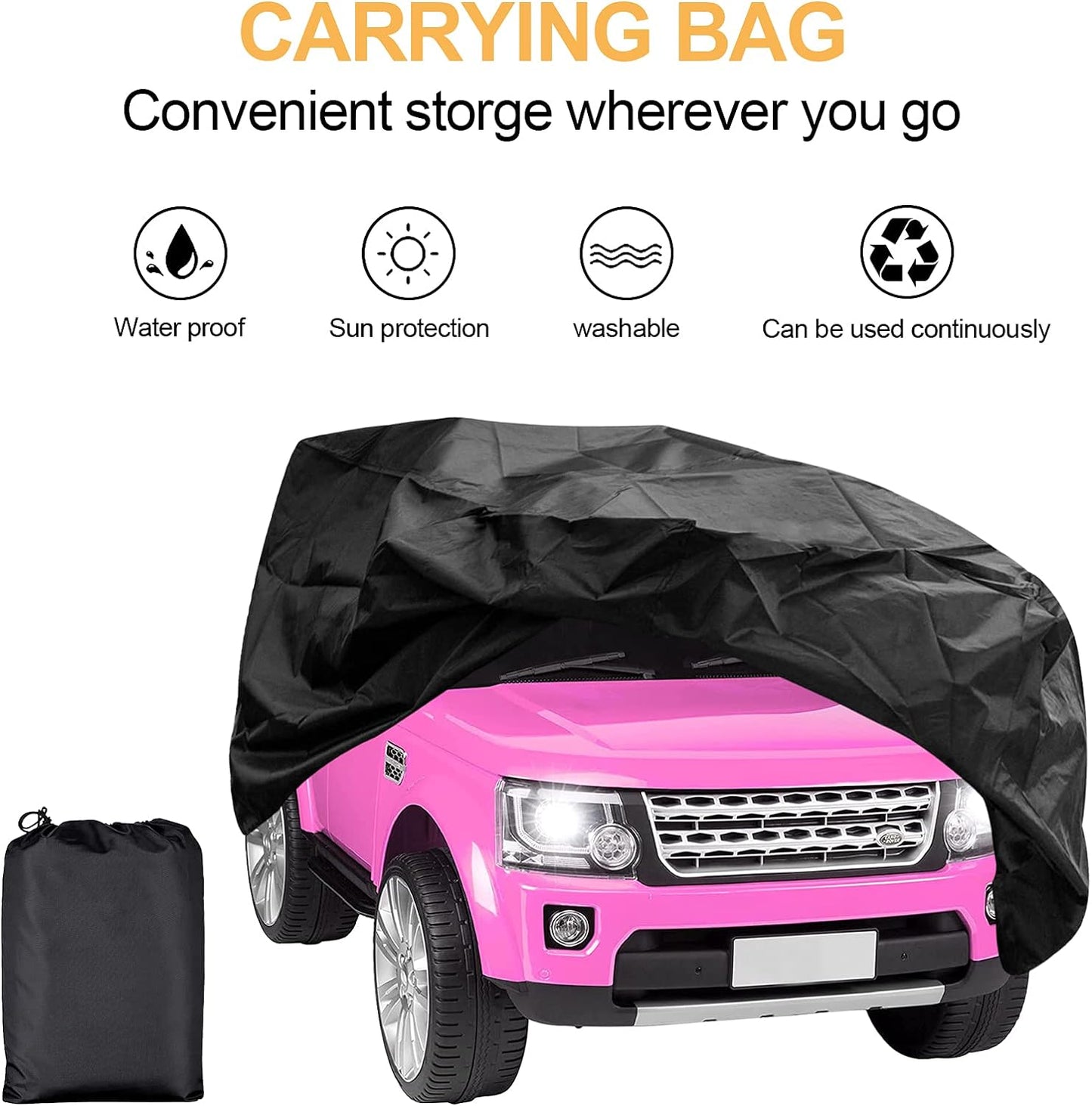 ZHYAWZA Kids Ride-On Toy Car Cover, Outdoor Waterproof Protection for Electric Battery-Powered Children's Wheeled Toy Car-General Type ， Against Wind, Rain,Snow and Dust , 52" L x 28.2" W x 24" H .