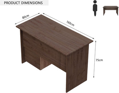 Mahmayi Writing Desk, MP1 160x80 Modern Wood Writing Table with Mobile Drawers - Versatile Corner Desk, Stylish and Functional Home Office Furniture - Oak (160cm With Drawer)