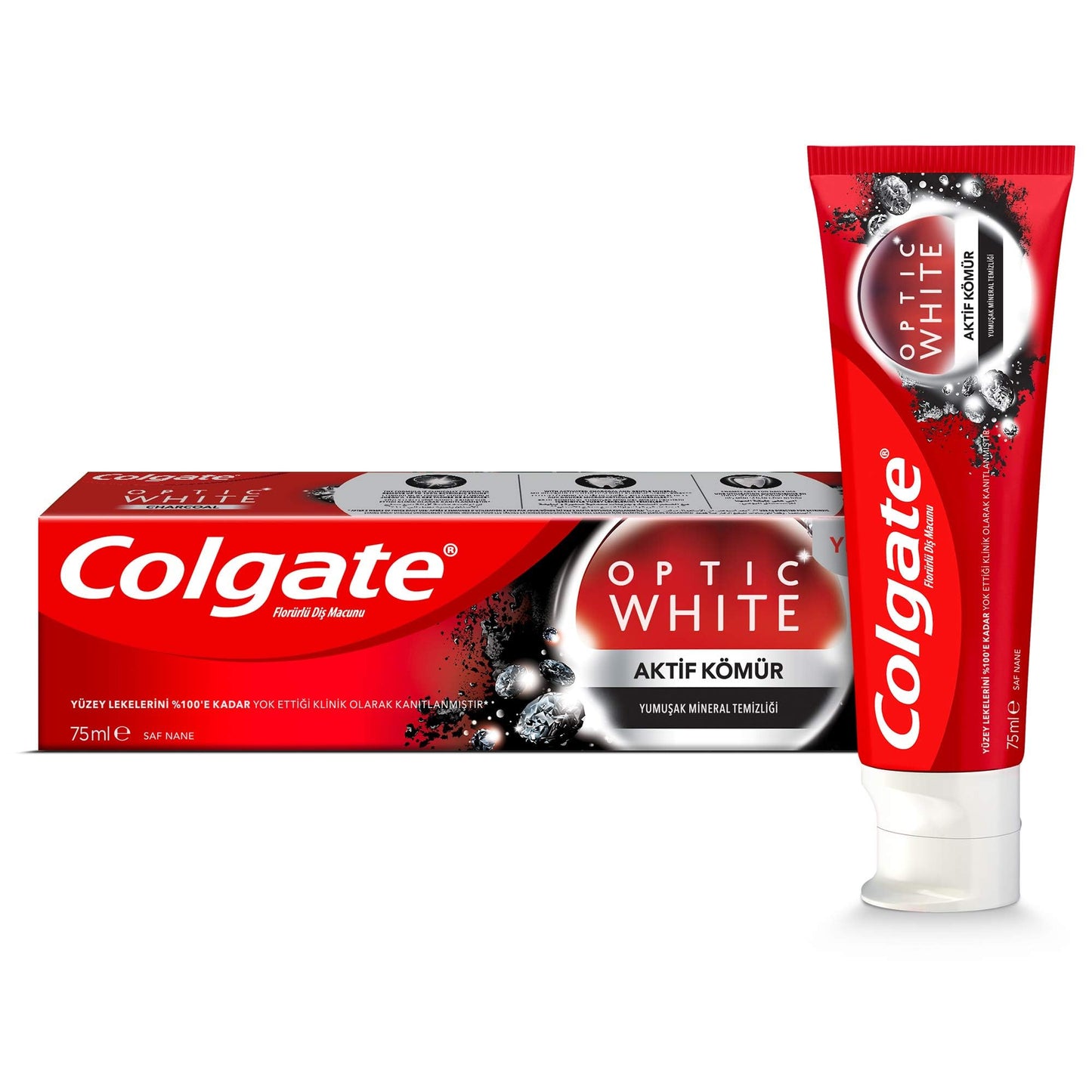 Colgate Optic White Charcoal Whitening Toothpaste 75ml Pack Of 2