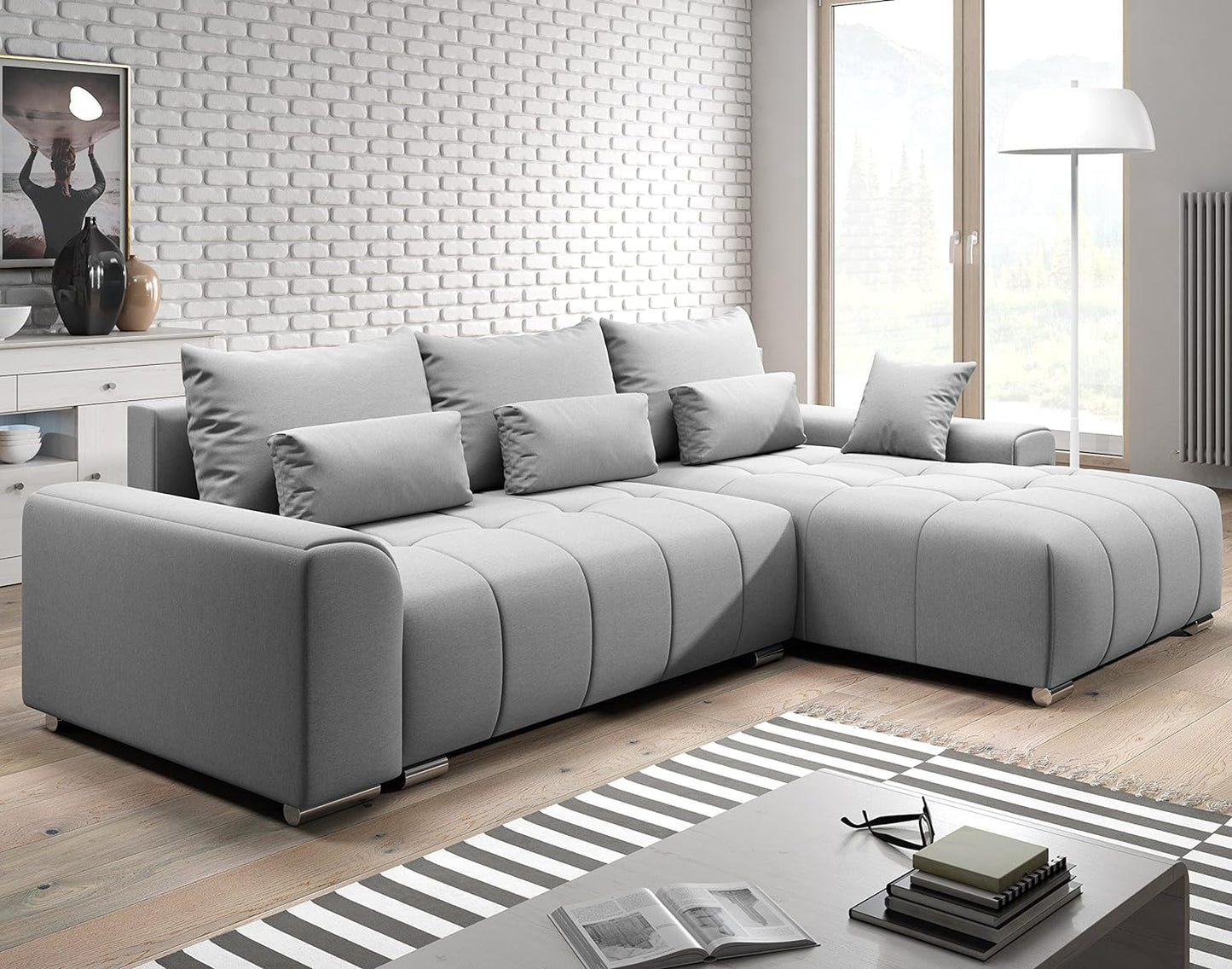 Comfynest Corner Sectional Sofa Set For Modern Living Room Elevate Your Space with Comfort and Style (Brown, Right)