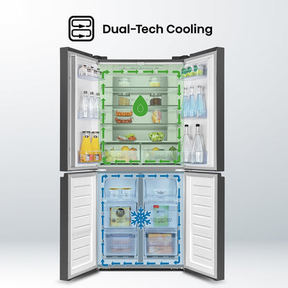 Hisense 561 Liter Side By Side Cross Door Refrigerator, Black - Rq561N4Ab1"Min 1 year manufacturer warranty"