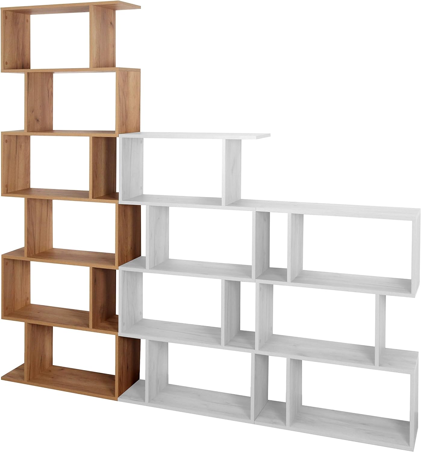 RICOO WM071-WM Shelf 129 x 70 x 25 cm, Standing Shelf, White Matt, Wooden Bookcase, Wall Shelf, Small Shelf, Shelves & Shelves, Narrow Shelf, Office Bookshelves, Small Shelf, Small Office Shelf