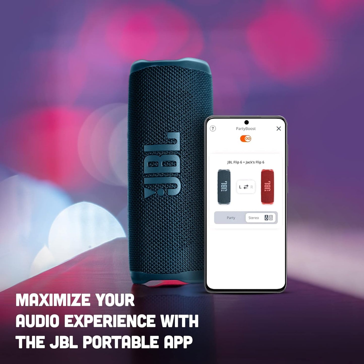 JBL Flip 6 Portable IP67 Waterproof Speaker with Bold JBL Original Pro Sound, 2-Way Speaker, Powerful Sound and Deep Bass, 12 Hours Battery, Safe USB-C Charging Protection - Red, JBLFLIP6RED