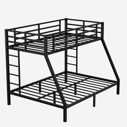 Bellemave Heavy Duty Bunk Bed for Adults, Twin XL Over Queen Bunk Beds with 2 Build in Ladder and Full Length Guardrail, Twin XL Over Queen Bunk Bed for Adults, Teens, Kids, No Box Spring Needed