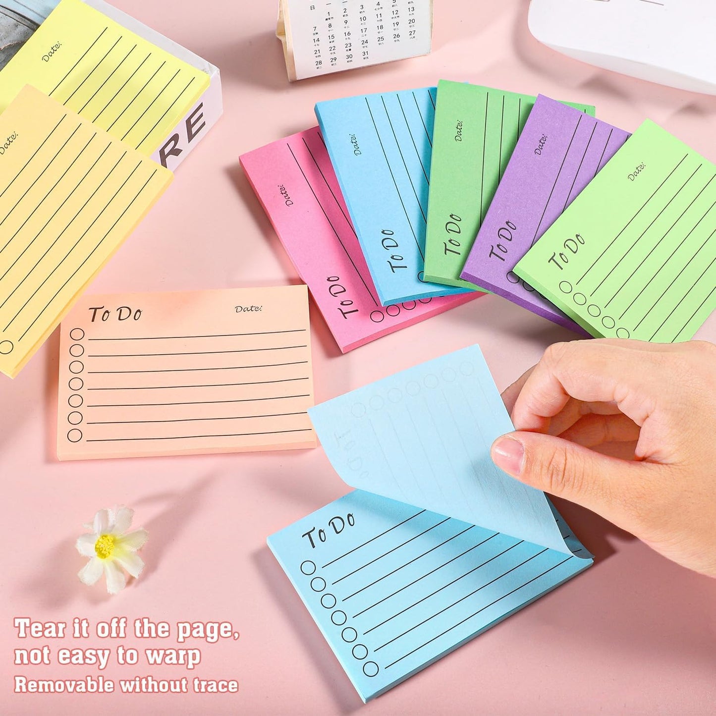 BIGTHREE to Do List Sticky Notes 9 Pack, Self-Stick Sticky Notes, Colorful Sticky Notes Pad with Lines, Do List Notepads for School Office Meeting Home Plan Reminder Stationery Supplies(450 Sheets)