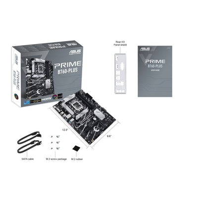 ASUS Prime B760-PLUS Intel B760(13th and 12th Gen) LGA1700 ATX Motherboard PCIe 5.0,DDR5,3X PCIe 4.0 M.2 Slots,2.5Gb LAN, DP,HDMI,USB 3.2 Gen 2x2 Type-C,Front USB 3.2 Gen 1 Type-C,Thunderbolt (USB4)