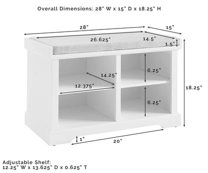 Crosley Furniture Anderson Entryway Storage Bench, White