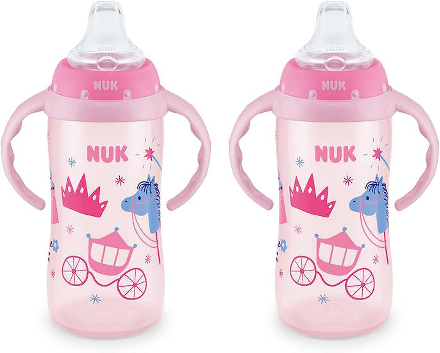 NUK Large Learner Cup, 10 oz, 2 Pack, 9+ Months, Timeless Collection, Amazon Exclusive, 70013, 2 Count (Pack of 1)