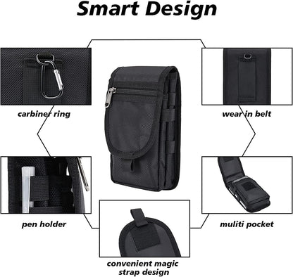 AMERTEER Multi-Purpose Smartphone Pouch: Tactical Phone Holster with Belt Loop - Ideal for Men's Waist Pocket, Hiking, and Rescue