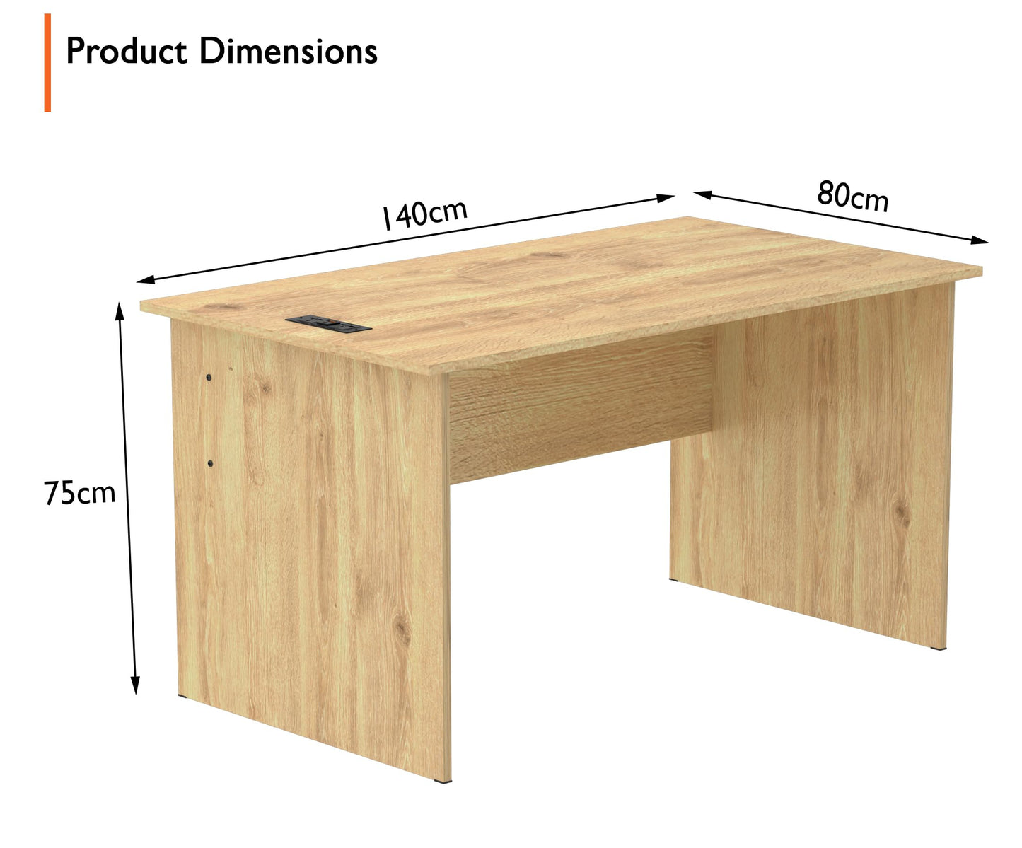 Mahmayi Writing Desk, MP1 160x80 Modern Wood Writing Table with Mobile Drawers - Versatile Corner Desk, Stylish and Functional Home Office Furniture - Oak (160cm With Drawer)