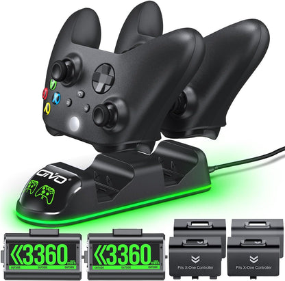 OIVO XSX Controller Charger Station with 2 Packs 1300mAh Rechargeable Battery Packs for Xbox Series X/S/One/Elite/Core Controller, Xbox Charging Dock, Charge Kit, Charger Station for Xbox Controller