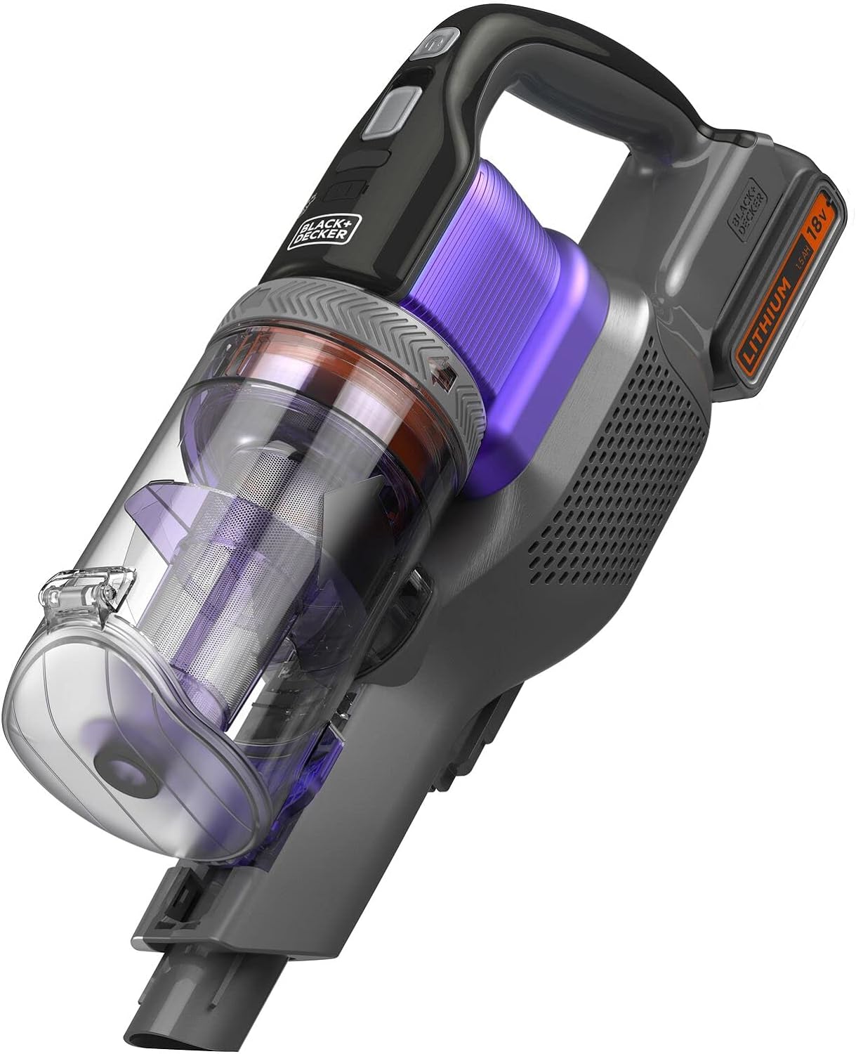 BLACK+DECKER 4-in-1 Cordless Powerseries Extreme Pet Stick Vacuum Cleaner 18V 1.5 Ah Purple/Grey BDPSE1815P-QW