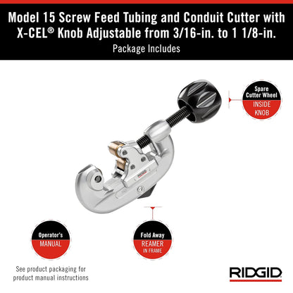 RIDGID 32920 15 Tube Pipe Cutters, Black/Silver, S