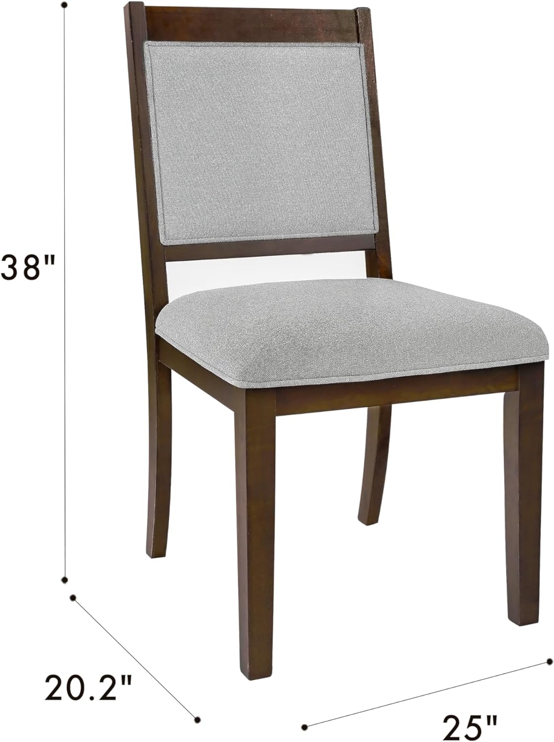 HomePop Open Back Upholstered Wood Frame Dining Chairs, Neutral Textured Solid (Set of 2)