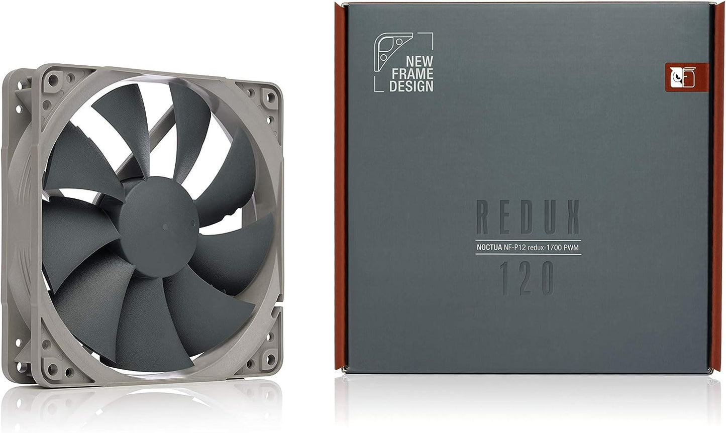 Noctua NF-P12 redux-1700 PWM, High Performance Cooling Fan, 4-Pin, 1700 RPM (120mm, Grey)