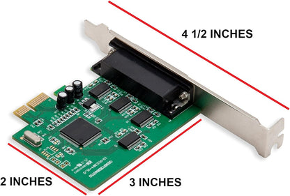 I/O Crest 2 Port Serial COM DB9 RS-232 and 1 Port DB25 Printer Lpt1 Port PCI-E 1.0 X1 Card WCH382 Chipset