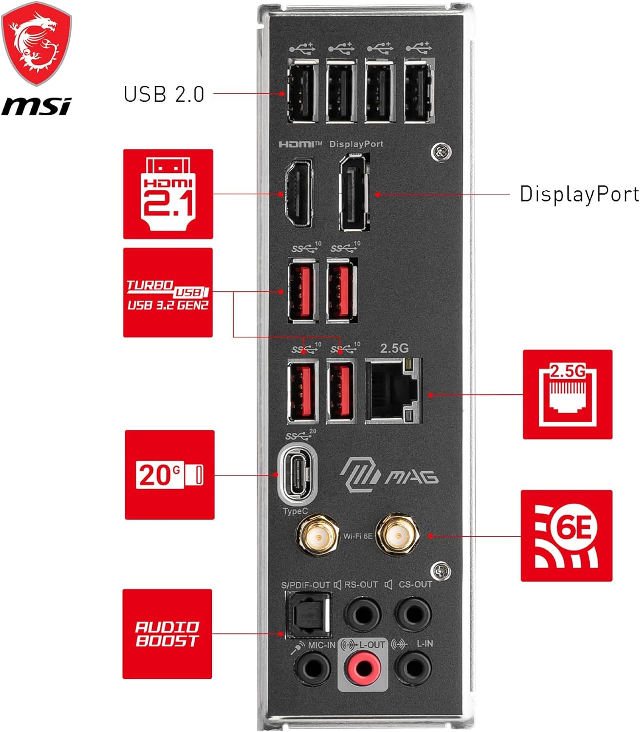 MSI MAG B760 TOMAHAWK WIFI DDR4 LGA1700 ATX Motherboard, Intel B760 Chipset, 4x DDR4, 128GB Max Memory Capacity, Wi-Fi 6E, 2.5Gbps LAN, 2x PCI-E x16, 3x M.2 1x HDMI 1x DP, USB 2.0/3.2 - Black - CaveHubs