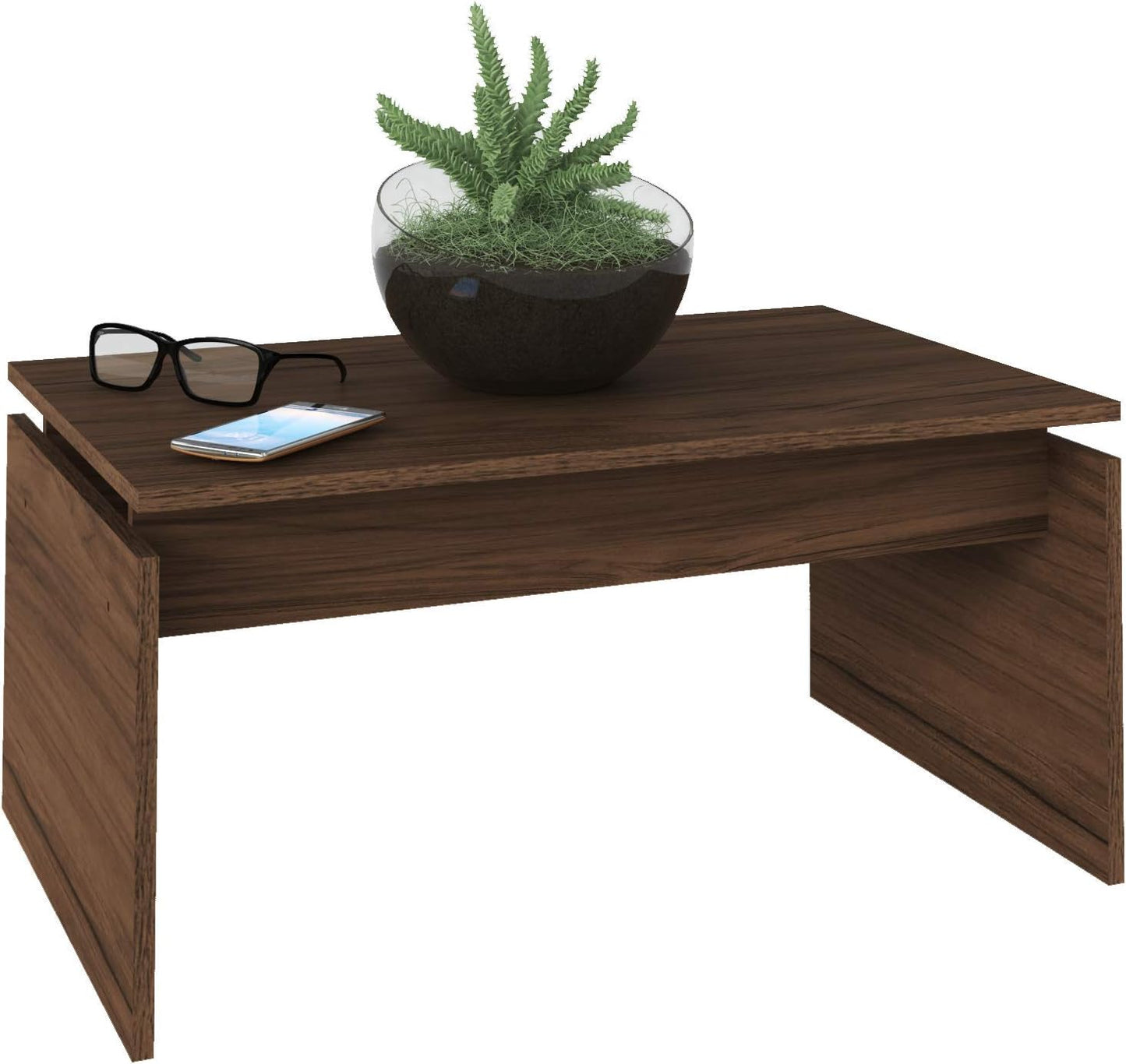 Artely Cris Coffee Table, Walnut Brown - W 80 X D 50 x H 38 cm