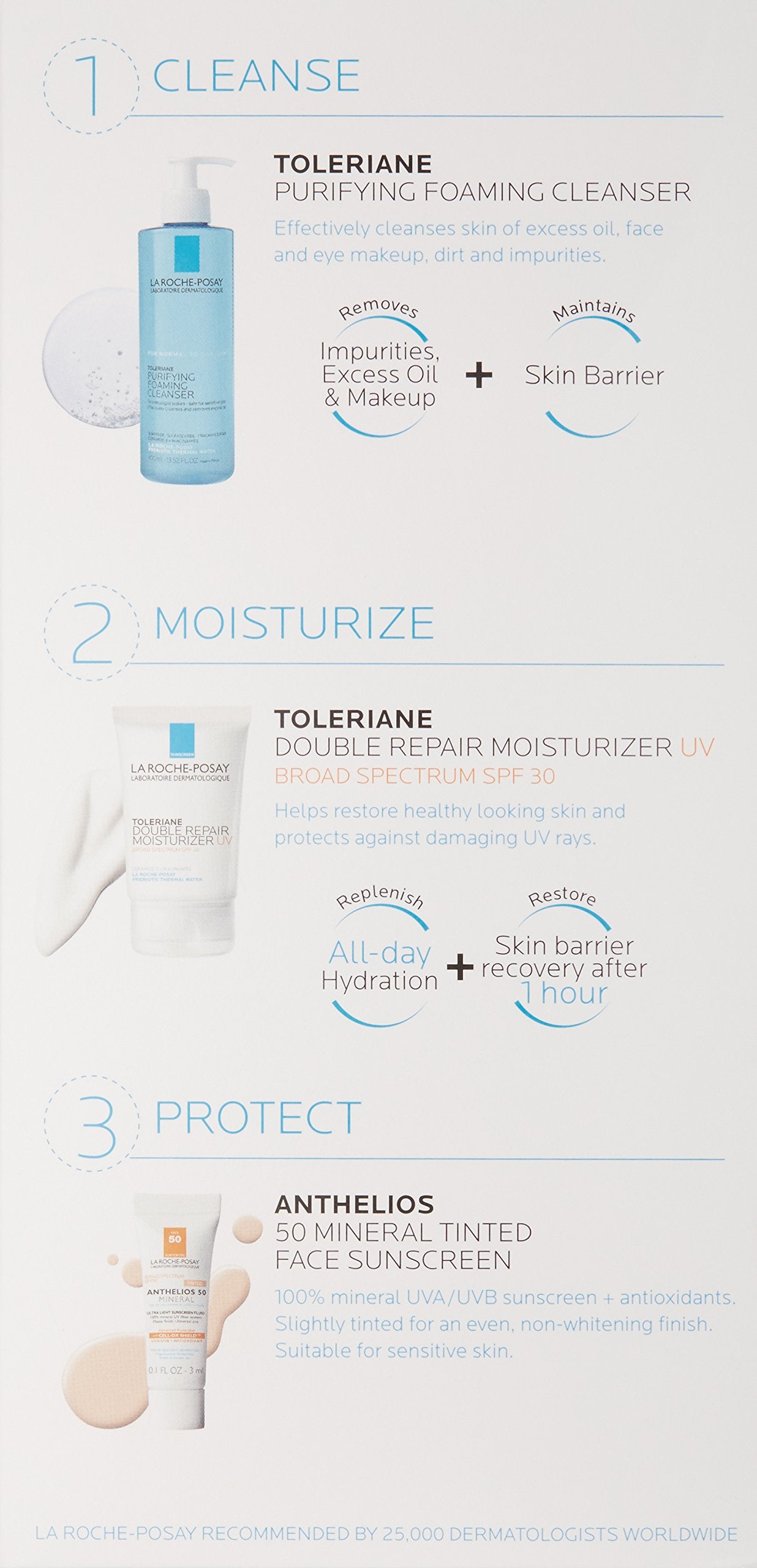 La Roche-Posay Toleriane Double Repair Moisturizer with SPF 30, 2.5 Fl oz