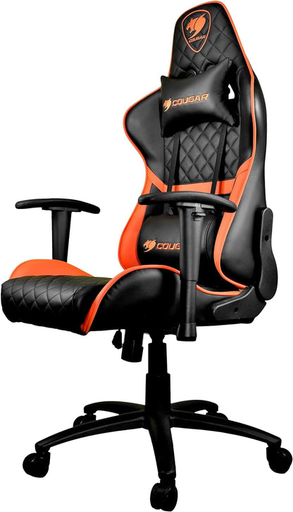 Cougar Gaming Chair Armor One, Steel-Frame, Breathable Pvc Leather, 180° Recliner System, 120Kg Weight Capacity, 2D Adjustable Arm-Rest, Steel 5-Star Base