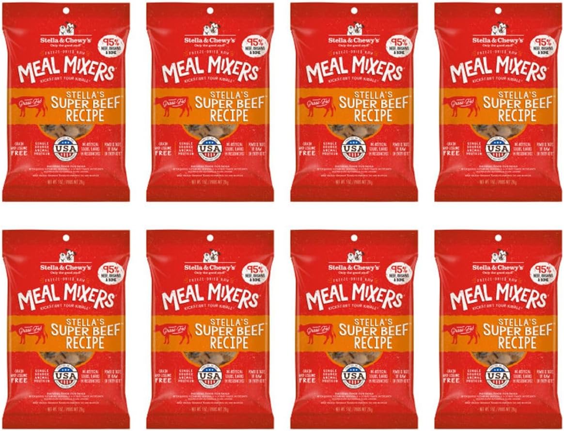 Stella & Chewy’s Freeze Dried Raw Chewy’s Beef Meal Mixers – 1 oz pack of 8