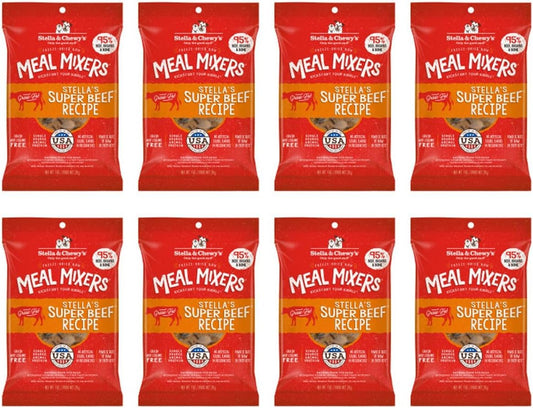 Stella & Chewy’s Freeze Dried Raw Chewy’s Beef Meal Mixers – 1 oz pack of 8