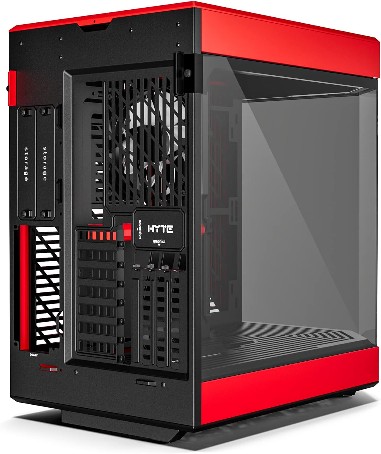 HYTE Y60 Modern Aesthetic Dual Chamber Panoramic Tempered Glass Mid-Tower ATX Computer Gaming Case with PCIE 4.0 Riser Cable Included, Red (CS-HYTE-Y60-BR)