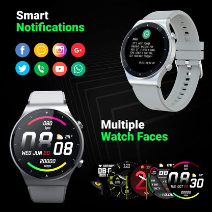 Fire-Boltt 360 Pro Bluetooth Calling 360*360 Pro Display Smart Watch With Rolling Ui & Dual Button Technology, Spo2, Heart Rate & Temperature Monitoring With Local Music And Tws Pairing - Black