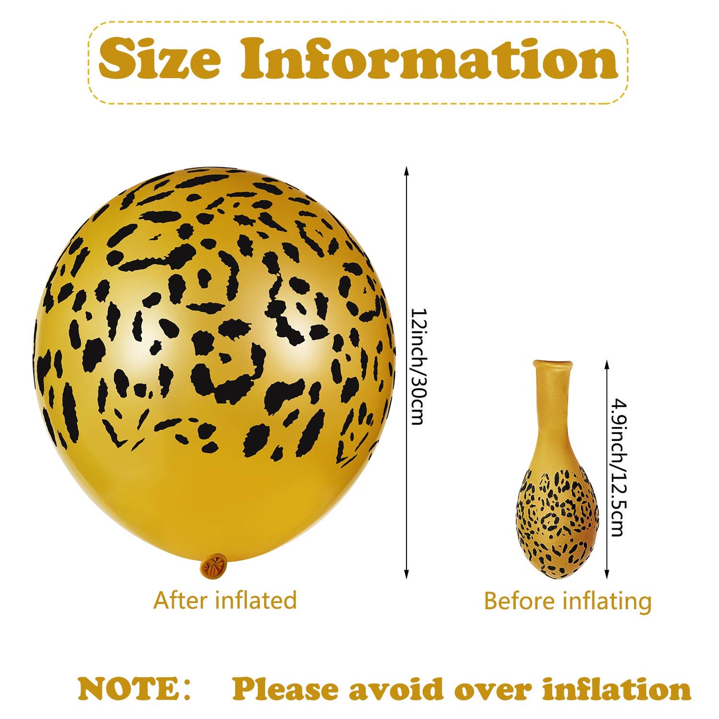 Gejoy 36 Pieces Leopard Balloons Cheetah Balloons Leopard Print Balloons Jungle Animal Balloons Leopard Spots Latex Balloons for Jungle Zoo Animals Party Supplies