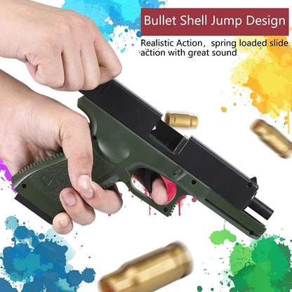 Xizheng Glock Guns Cool Toys Fake Gun Toy Guns for Boys Toy Guns That Look Real Pistol Ejecting Magazine Toy Pistol Cap Training Play Unique Gift Intended for Fun Not Distance or Accuracy