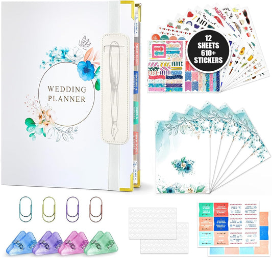 Bridal Wedding Planner Book and Organizer, Engagement Countdown and Unique Gift for Couples, Future Brides and Grooms