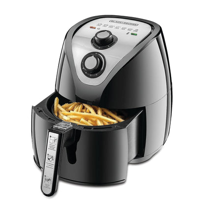 BLACK+DECKER Digital Air Fryer, 1500W, 4L/1.2kg, 360° Hot Air Convection Technology, Temperature & Time Controller, Touch Digital Display, Frying Grilling, Roasting & Baking, A400-B5