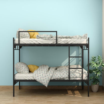 RIGID Steel Bed With Heavy Duty Metal Platform (Single Bed, Black)