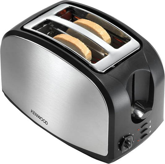 KENWOOD Toaster 2 Slice Bread Toaster with Adjustable Browning Control, Removable Crumb Tray for Easier Cleaning, Automatic Pop Up, Defrost, Warm & Cancel Function TCM02.A0BK Silver/Black